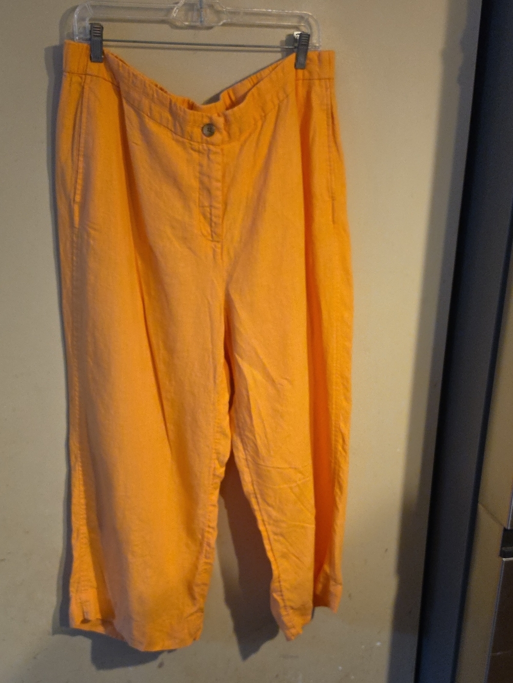 Georgeous J. Jill Linen Crop Pants in Vibrant Orange